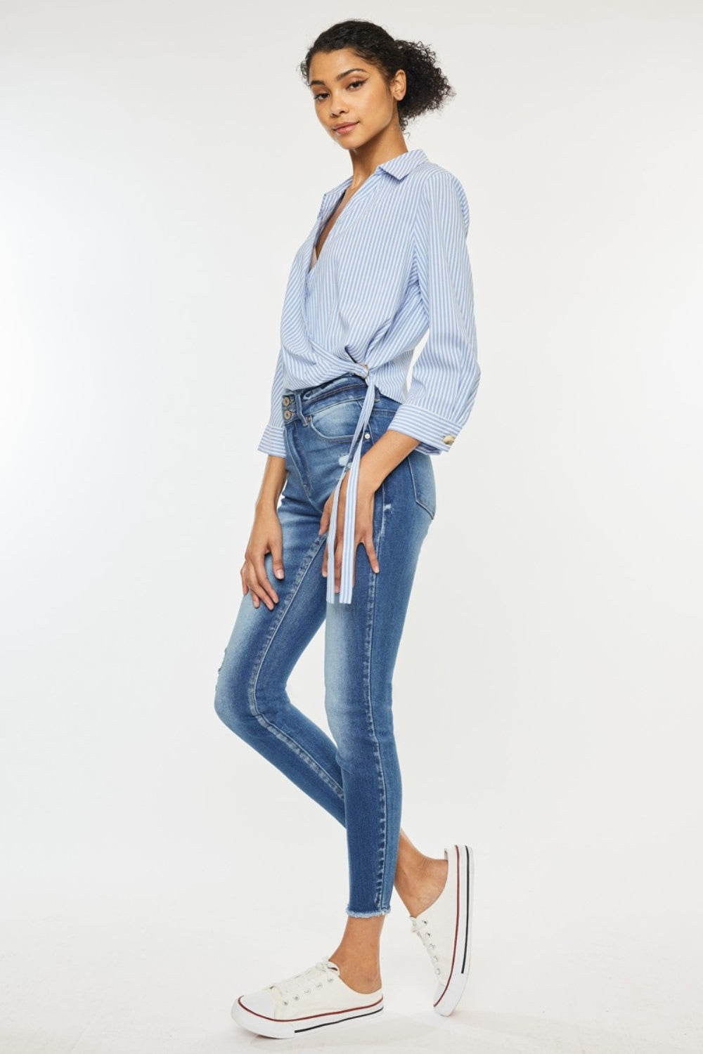 Pants Kancan Raw Hem High Waist Jeans