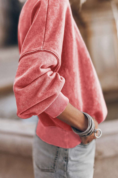 Top Round Neck Dropped Shoulder Sweatshirt