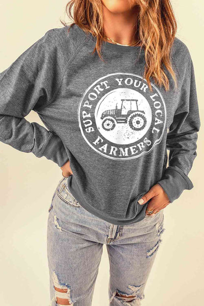 BM TEE SUPPORT FARMERS Graphic Sweatshirt